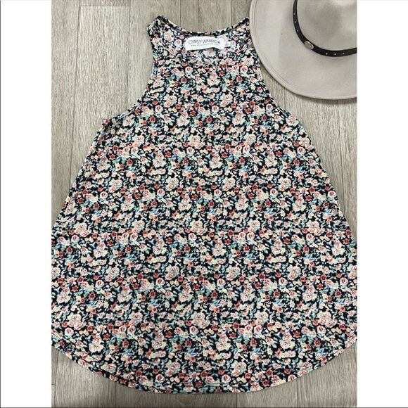 NWOT Gypsy Warrior Racerback Ribbed Floral Tank - Picture 4 of 7